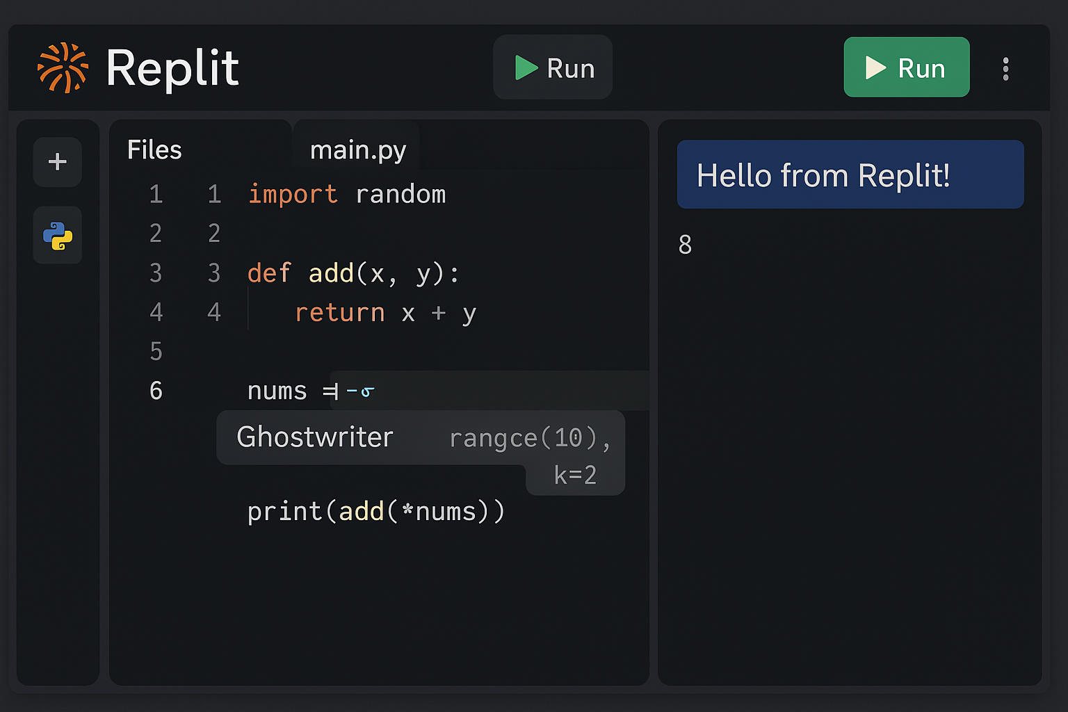Replit interface