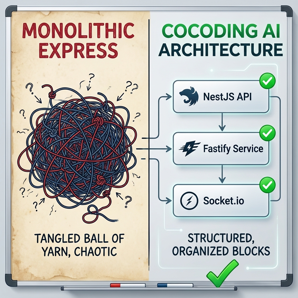 Node.js Architecture Comparison: Cocoding AI vs Competitors