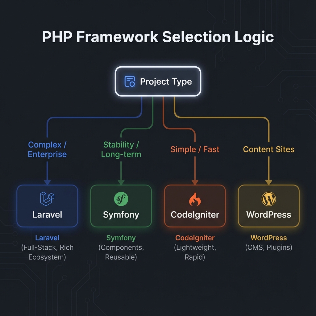 PHP Framework Selection Logic